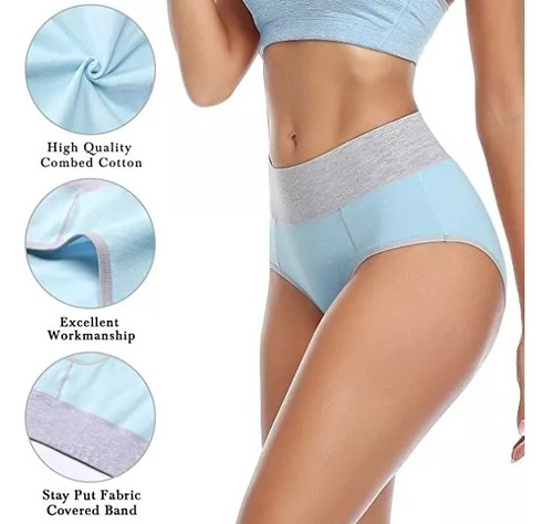 Calzoncillos Elásticos De Cintura Alta Para Mujer De Algodón