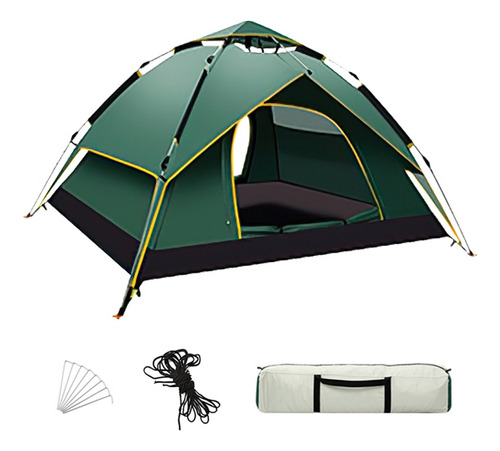 Carpa Portátil Con Capacidad Para 4 Personas 3 En 1 Color Verde