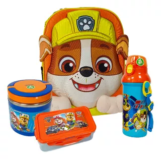 Paw Patrol H Mochila Rubble C/cap + Tomatodo + Termo + Taper