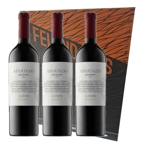 Estuche Regalo X3 Vino Rutini Gran Apartado Malbec