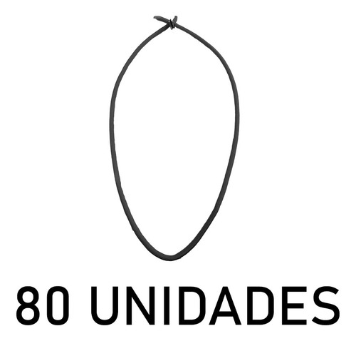 Extensor Ou Corda Elastica Sem Gancho 80cm Preto - 80un