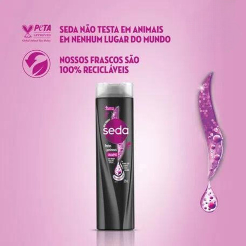 Kit Shampoo E Condicionador Seda Pretos Iuminados 325ml