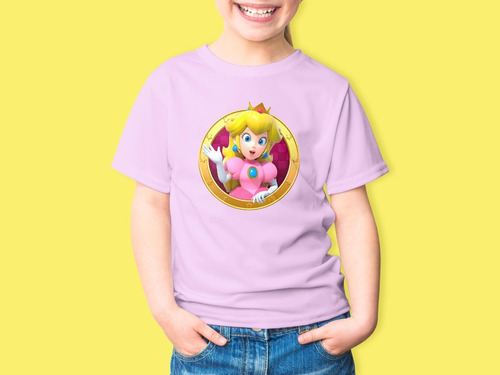 Polera Princesa Peach Tallas Niños