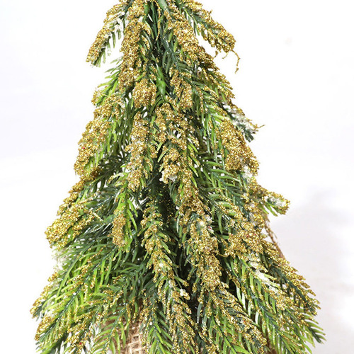 Árbol De Pino De Nieve En Miniatura De Escritorio, Arpillera