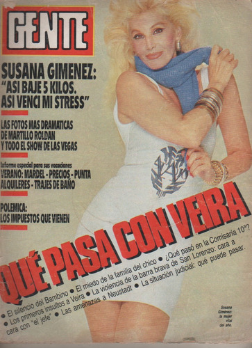 Revista Gente * Susana , Carmen Barbieri  Nº 1163 - Año 1987