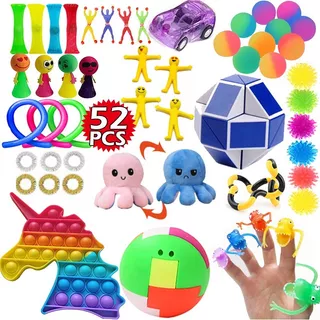 52pack Popits Brinquedos Fidget Push Toy Crianças