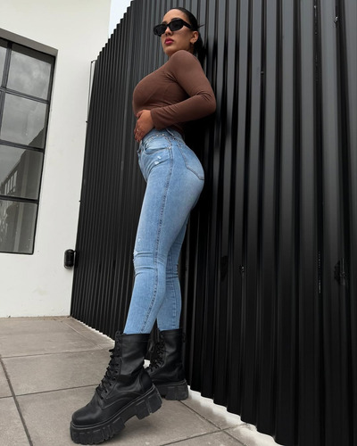 Jean Elastizado Las Locas Denim Ear - Con Tachas