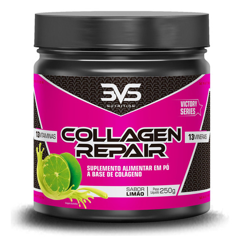 Colágeno Collagen Repair 250g Em Pó Limão 3vs Nutrition