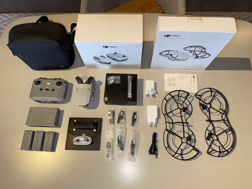 Drone Dji Mini 2 Fly More Combo Completo + Protetor Helices Cinza (Usado)