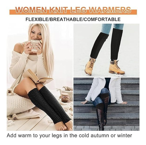 3 Pares De Calentadores De Piernas De Invierno Para Mujer Y