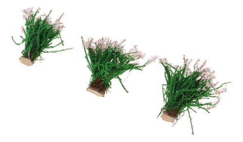 3 Piezas Flores Artificiales Adorno Para Modelo De Rosado