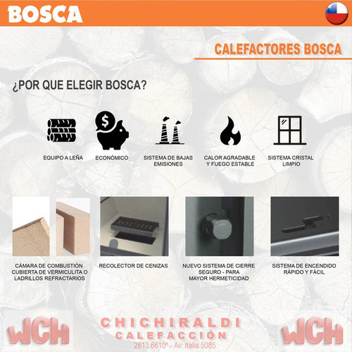 Calefactor A Leña Bosca, Gold 450 Negro | Chichiraldi