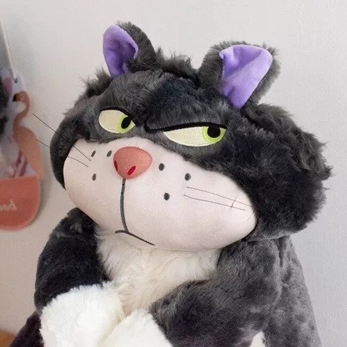 Peluche De Lucifer 45cm Gato De La Cenicienta Kawaii Divino Color Violeta