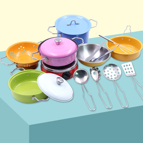 Baoblaze 17 Piece Children\\\' Cooking Role Play Toy Set