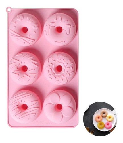 Molde Silicona 6 Cavidades Donas Glaseadas Aros Aleatorio