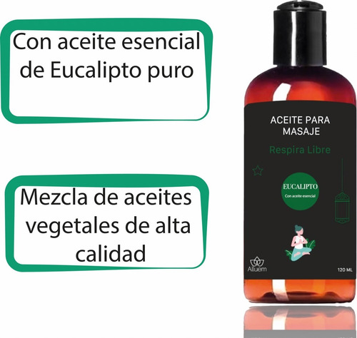 Aceite Esencial Masajes Eucalipto Respira Libre Hidratante