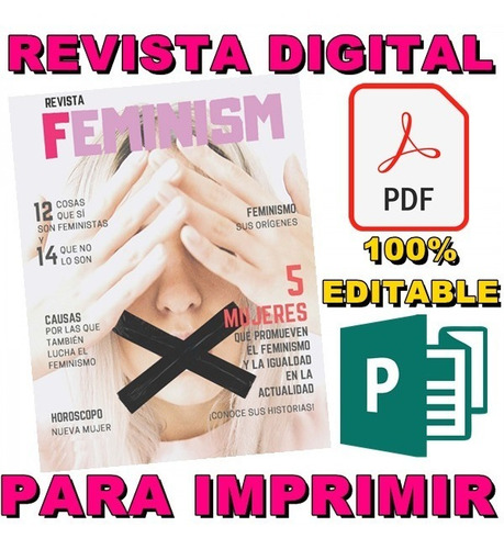 Revista Digital Feminismo 100% Imprimible Y Editable A Color