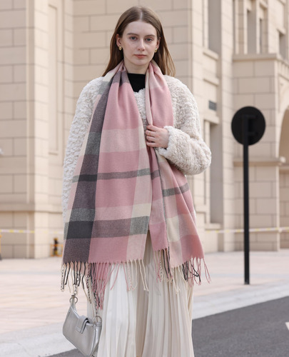 Bufanda Larga Wander Agio Invierno Mujer A Cuadros Tejida Color Diseño De La Tela Talle