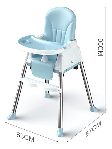Silla De Comer 2 En 1 Portatil Ajustable Con Ruedas