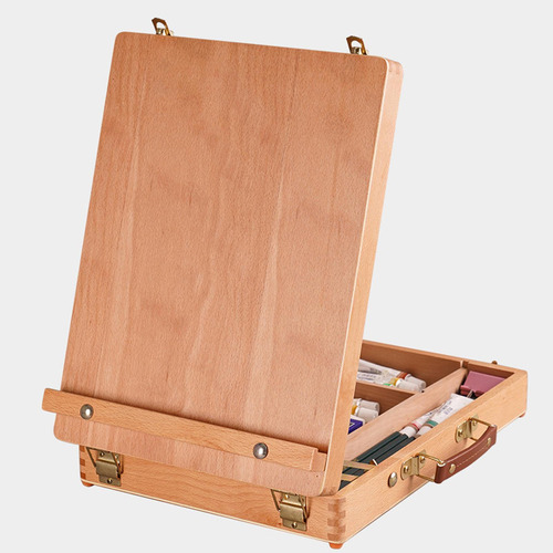 Caballete De Mesa De Madera Con Estuche De Almacenamiento