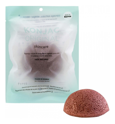 Konjac Esponja Natural Limpieza Facial Arcilla Roja Rosacea