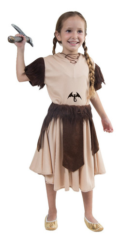 Imagen 1 de 1 de Disfraz Niña Vikinga Halloween Fiesta Divertido