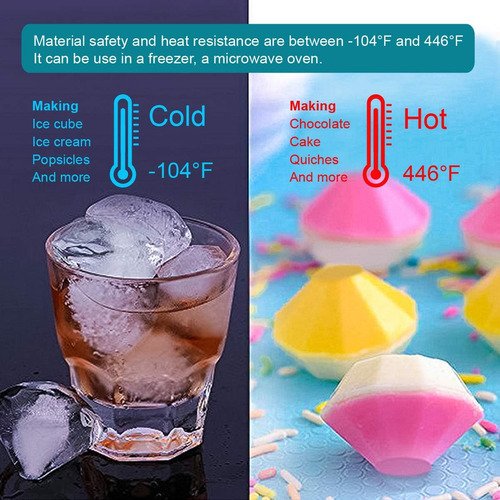 Moldes Para Cubitos De Hielo Con Forma De Diamantes, Moldes