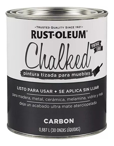 Esmalte Vintage Chalked Tiza Rust Oleum Carbon 0.9lt Muebles