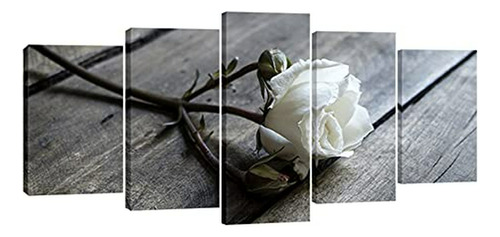 Arte Wieco White Rose Lona Pared Del Arte Flores Fotos Pintu