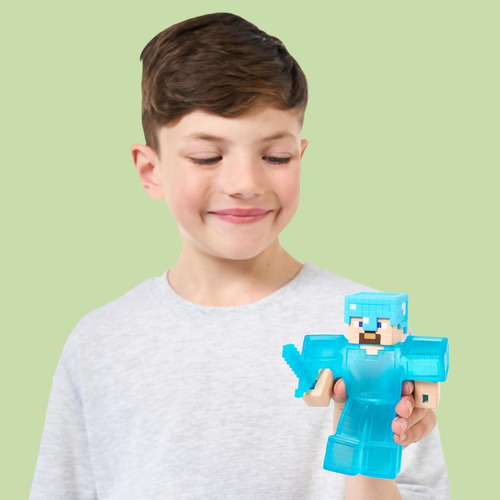 Goo Jit Zu Minecraft Steve Diamante Figura Estirable