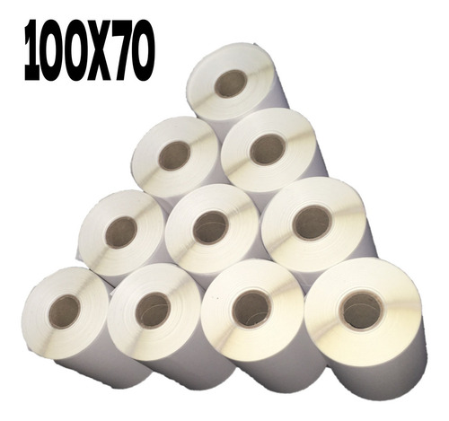 10 Rolos / Bobinas Etiquetas Adesiva 10x7 Cm Zebra Argox Cor Branco