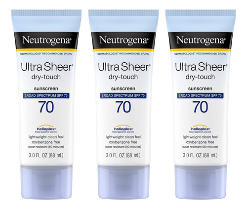 Neutrogena Ultra Sheer Dry-touch Spf 70 3 Oz (pack De 3)
