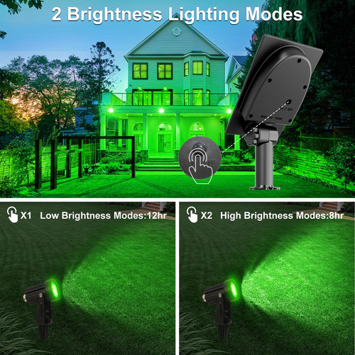 Luces Solares Verdes Para Exteriores Paquete De 2 Focos Ip65