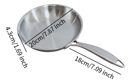 Bs Sartén De Acero Inoxidable Sólida Para Cocinas De Pequeño