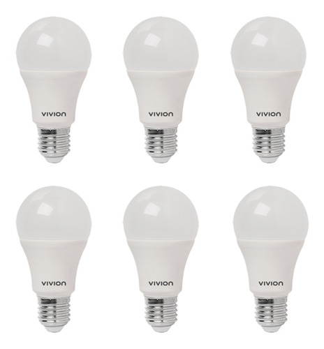 Pack X6 Bombita De Luz Lampara Led Bulbo 7.5w Calida 680 Lum