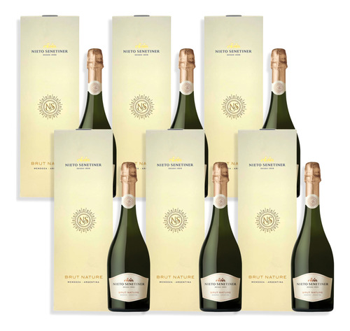 Vino Nieto Espumante Brut Nature C/estuche 750ml Caja X6u