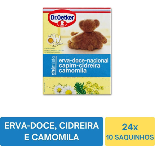 Chá Dr.oetker Erva Doce Capim Cidreira E Camomila 24 Caixas