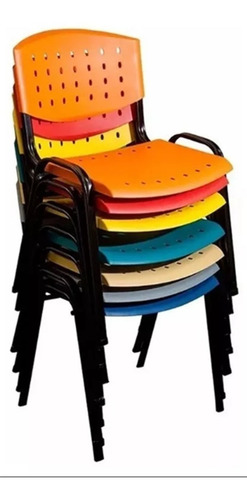 Silla Apilable Fija Plastico Oficina Stock Entrega Inmediata