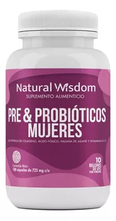Pre & Probioticos Mujeres 10 Billones Colageno | 180 Caps Nw Sabor Sin sabor