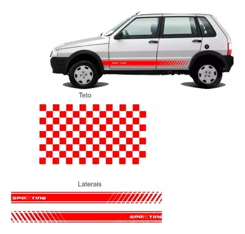 Adesivo Fiat Uno Abarth Faixa Lateral Carro Sport Imp353