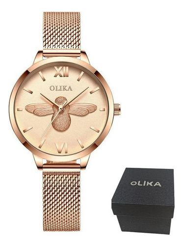 Reloj De Cuarzo Olika Fashion Con Correa De Malla Impermeabl