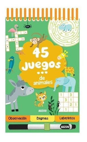 Libro 45 Juegos De Animales Escribi Y Borra