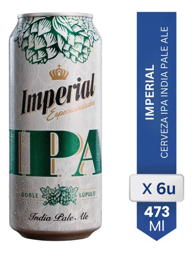 Cerveza Imperial Ipa India Pale Ale Lata 473ml X6. Unidades