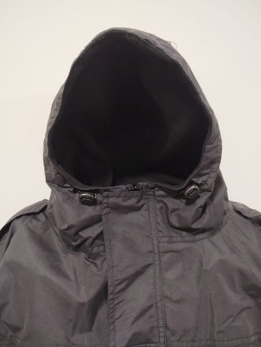 Campera Táctico Tipo Goretex Negro Impermeable C/polar In