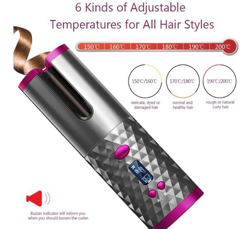 Imagen 4 de 5 de Rizadora Cabello Automático Recargable - Pelo Ondulado