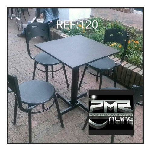 Juego De 4 Sillas Plastica Mesa Madera Para Restaurante Bar
