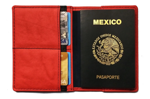 Porta Pasaporte Cartera De Viaje Piel Genuina Hecho A Mano 