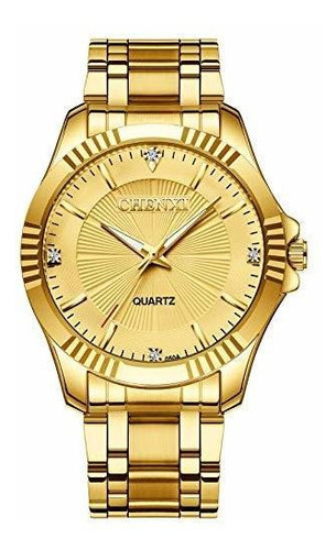 Relojes De Pulsera Para Hombre Fq005 Estilo Clásico Oro Acer