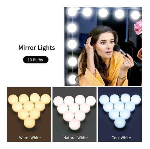 10 Focos Led Usb Luces Tocador Luz Blanca. Tiktok. C/adhesiv