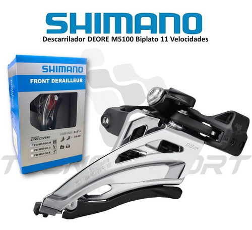 Imagen 2 de 9 de Descarrilador Shimano Deore M5100 Biplato Side Swing 11v